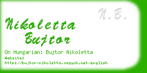 nikoletta bujtor business card